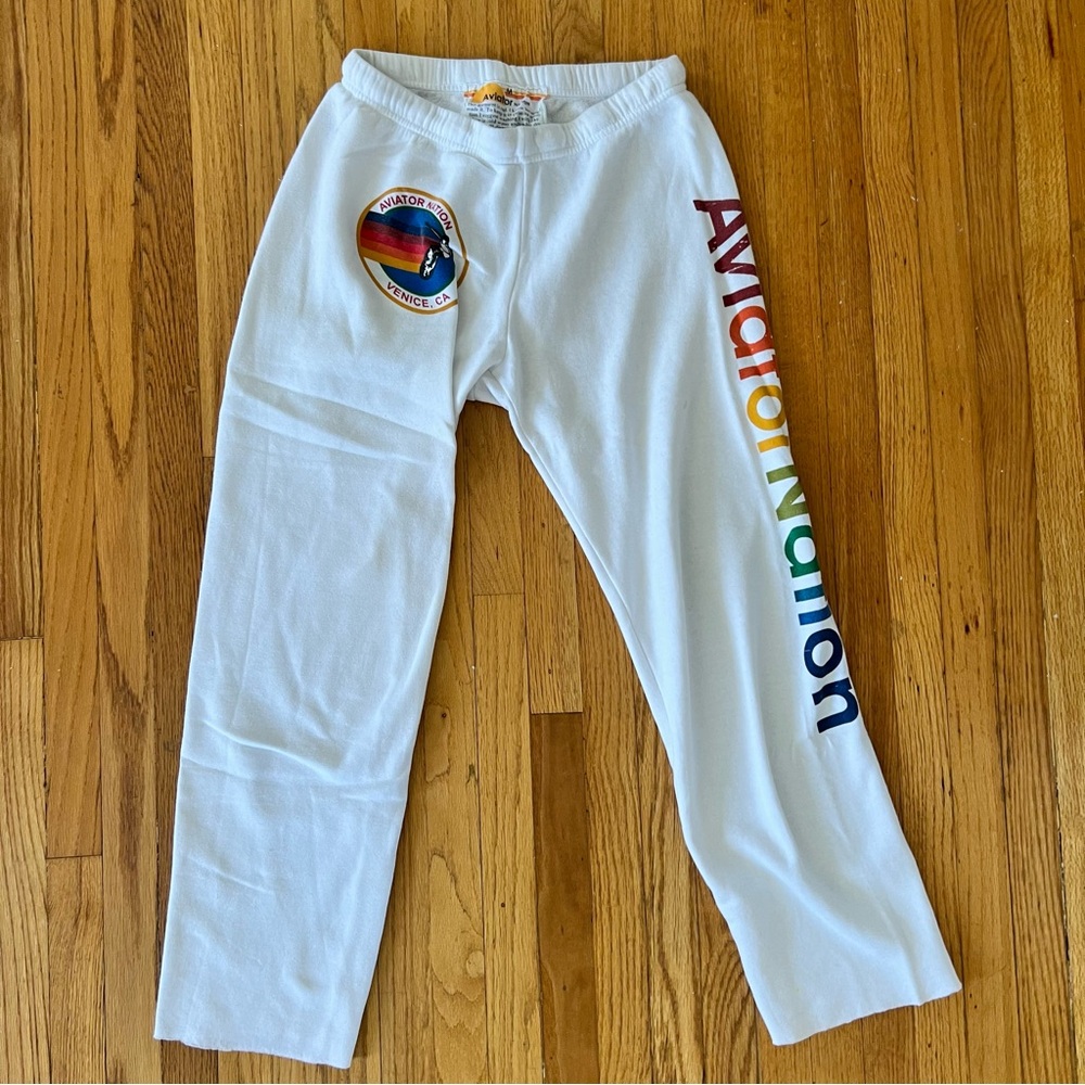 Aviator Nation White Venice Sweatpants